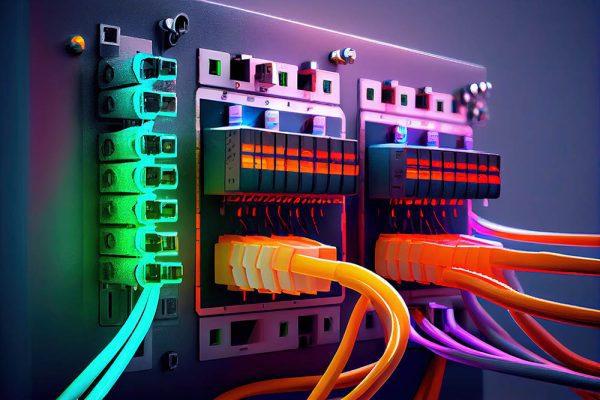 fiber optic coloful glowing